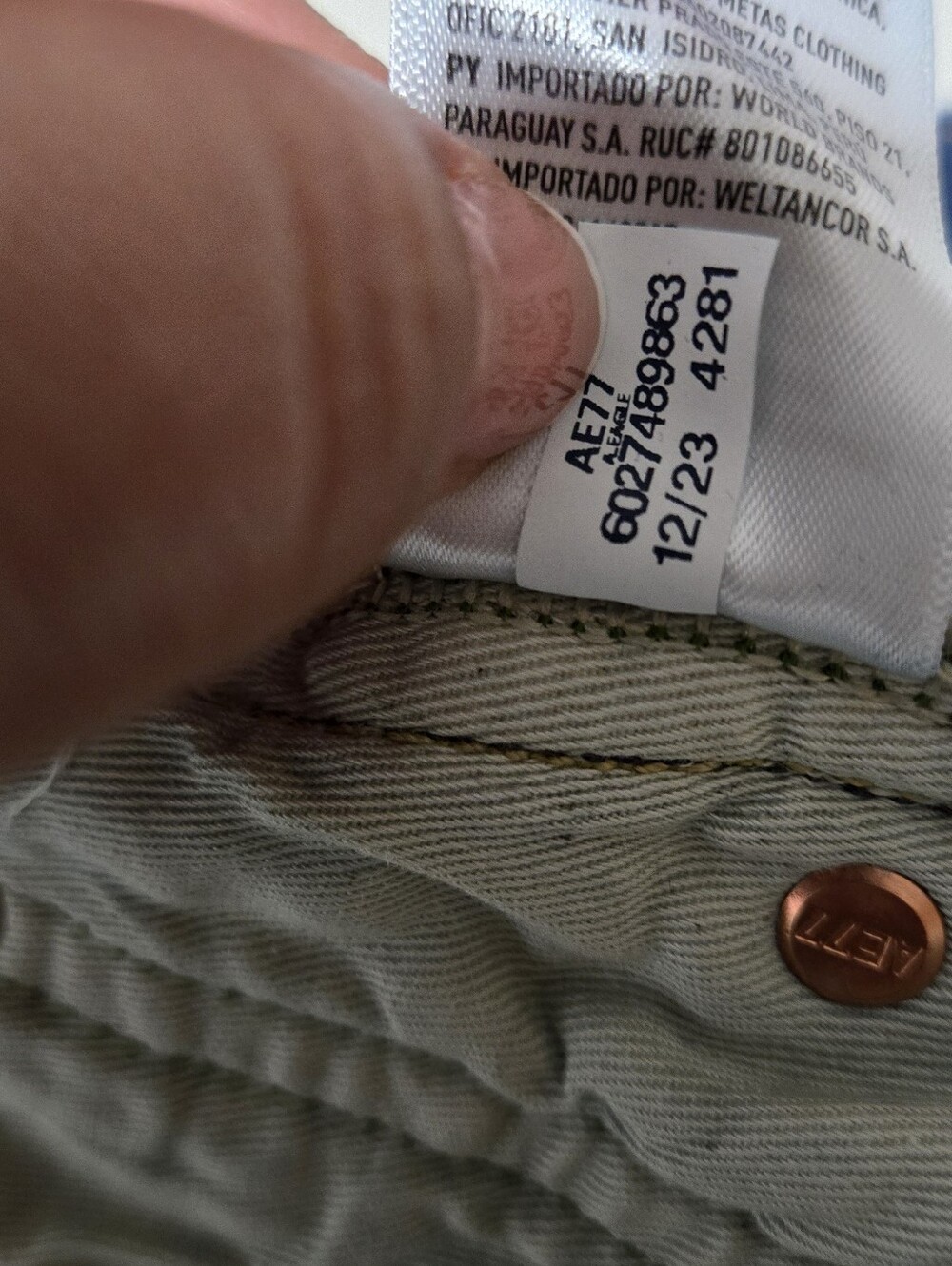 AE77 Premium Stovepipe Blue Organic Cotton Jeans Size 12 Short - Picture 12 of 13